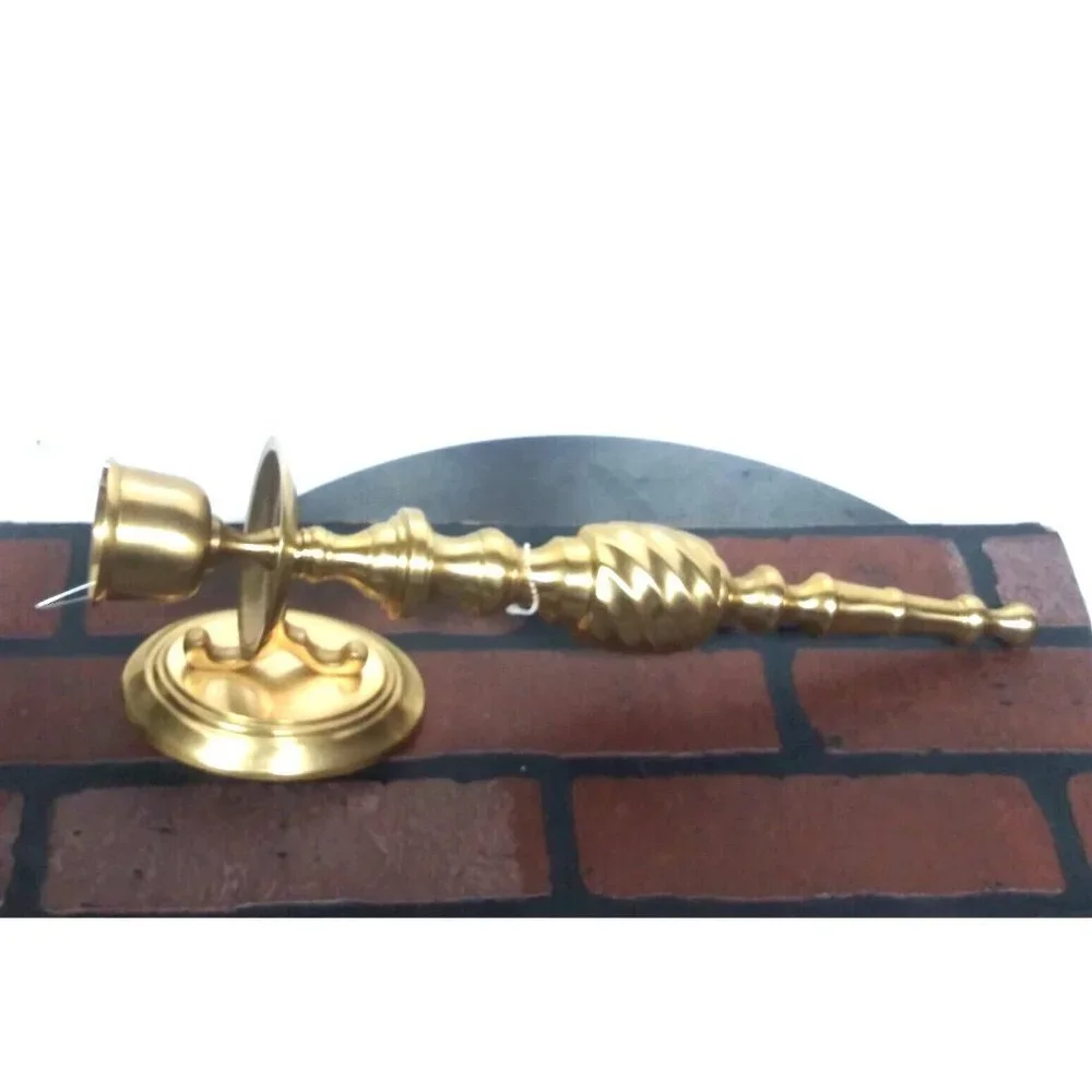 Pier 1 Brass Candle Holder SOLID BRASS Sconce Wall Mount Vintage India NEW